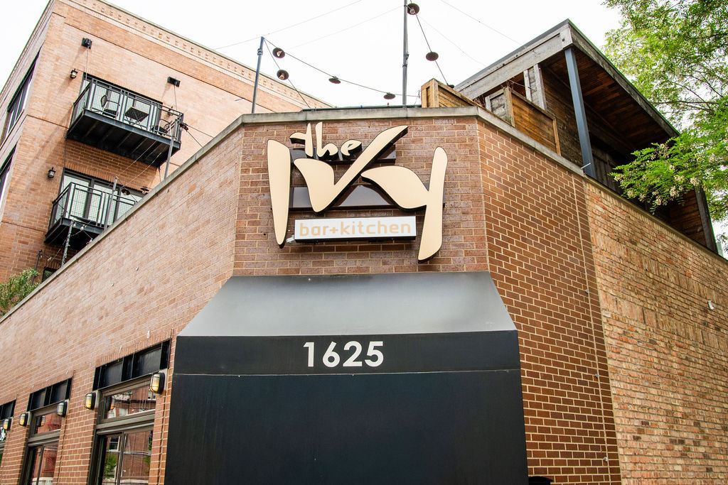 The Ivy Bar and Kitchen storefront sign in Lakeview, Chicago